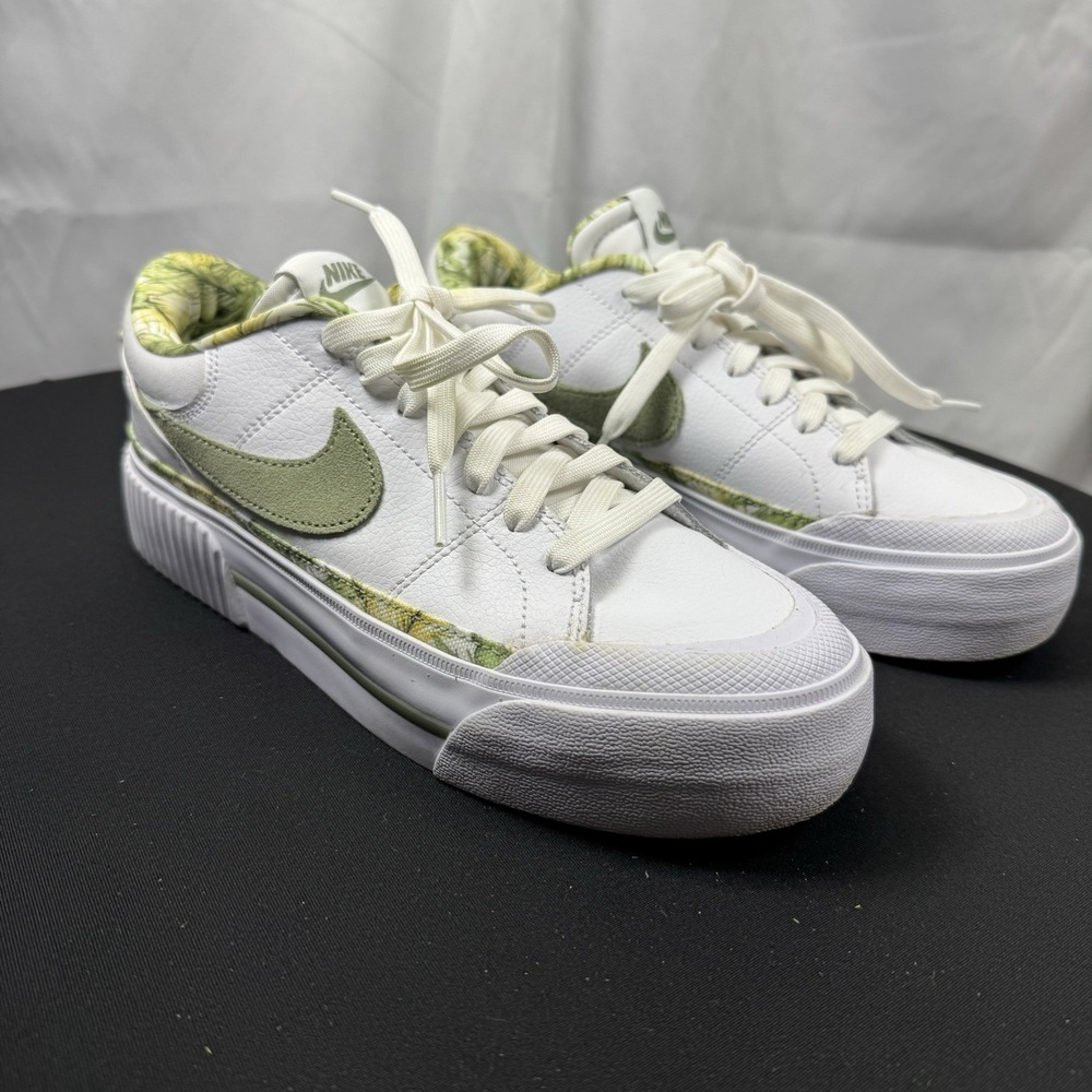 Nike Court Legacy Lift Tropical Platform Sneakers White‎ Green Women's US 7
